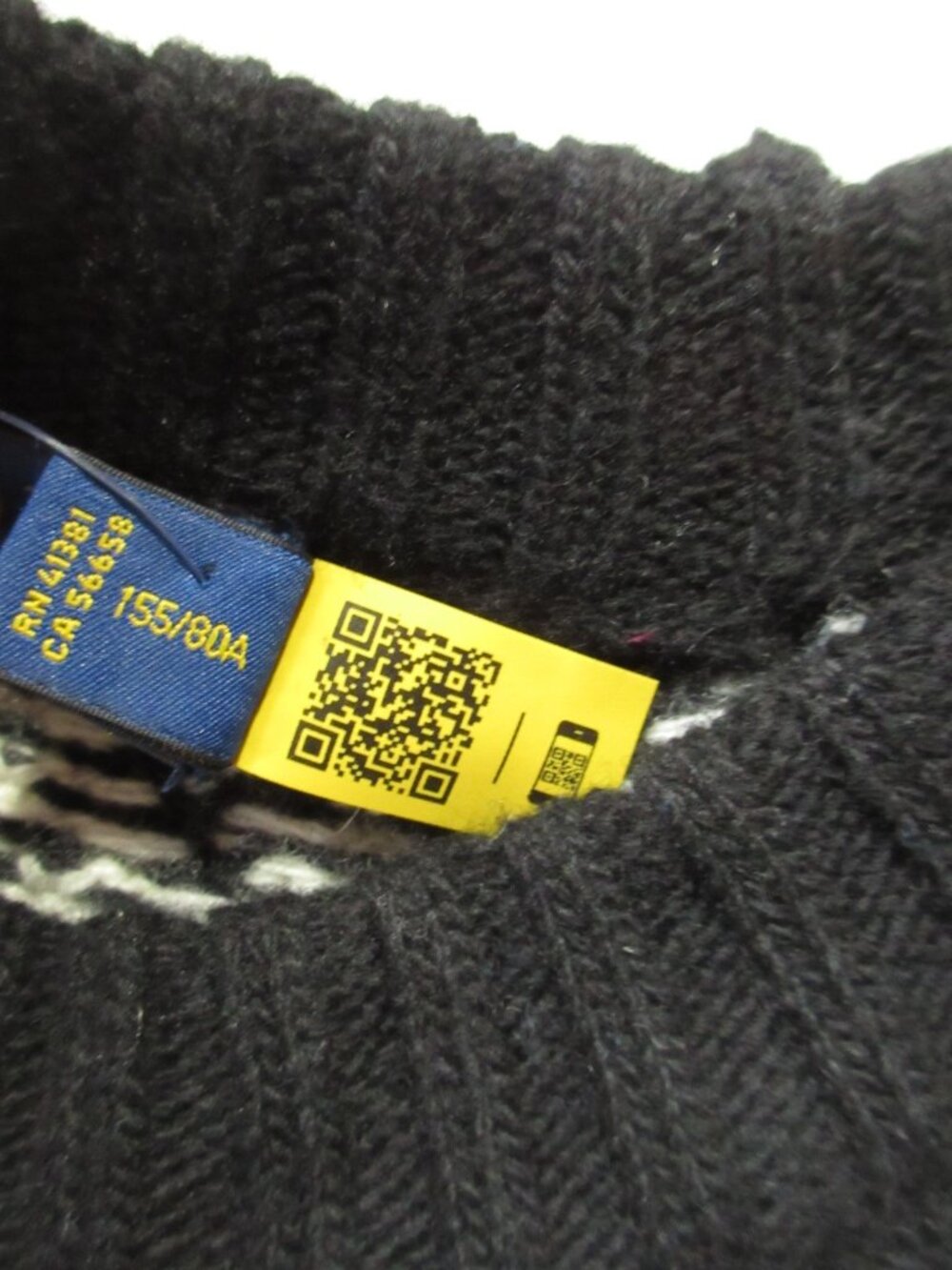 NWT Polo Ralph Lauren Women's Fair Isle Wool-Cashmere Sweater in Black Blue XS - Picture 7 of 10